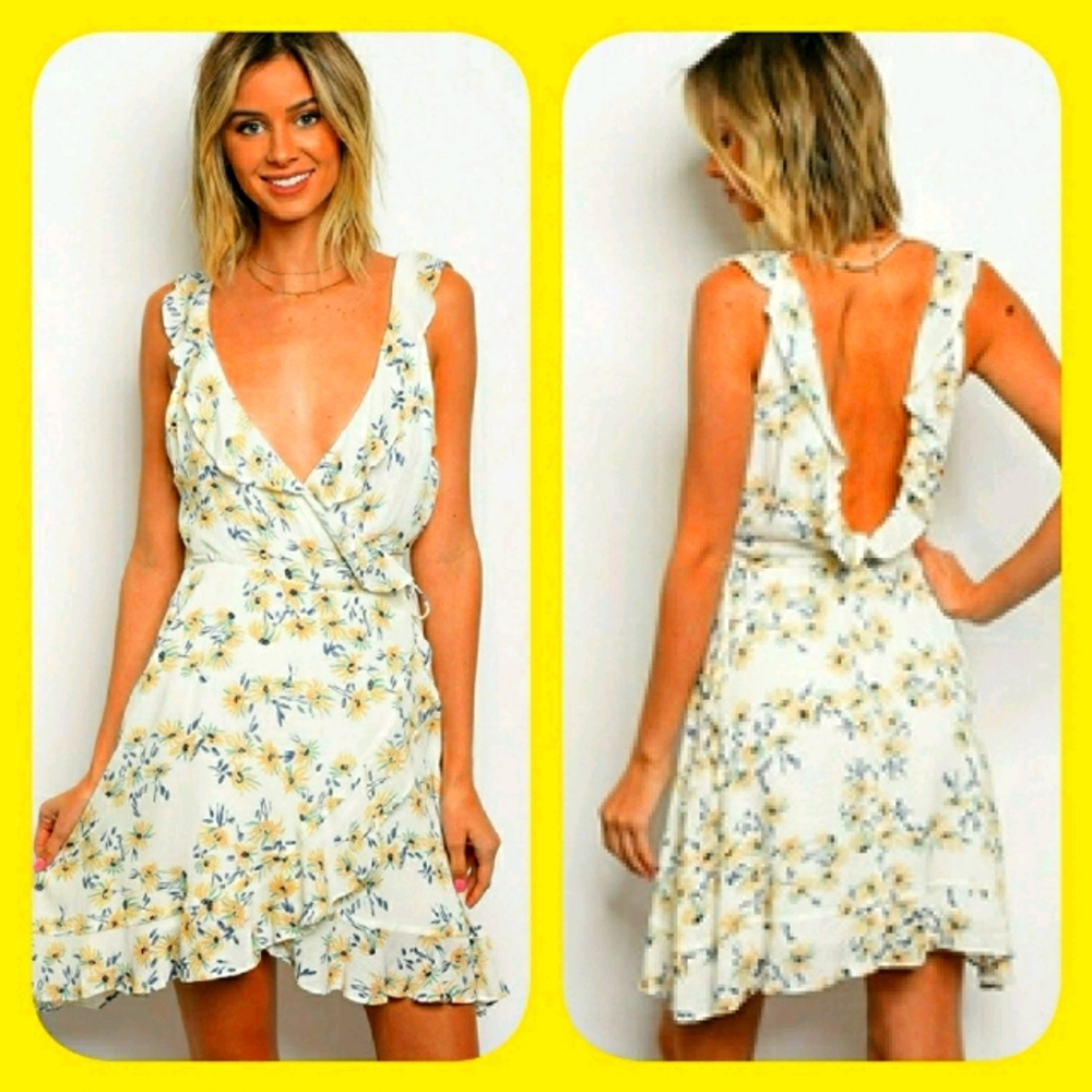 NWT FEMININE & FUN HONEY BELLE FLORAL WRAP DRESS